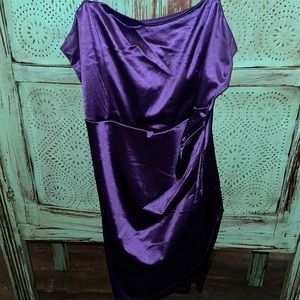 Purple homecoming short dress with split